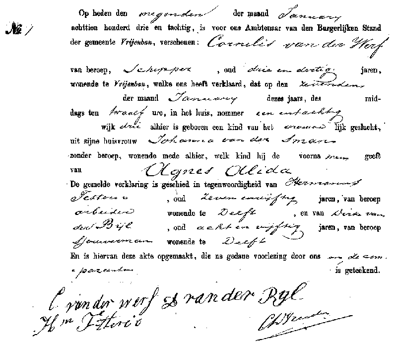 18830109 geb akte 1 Agnes A dv C vd Werf - J vd Sman